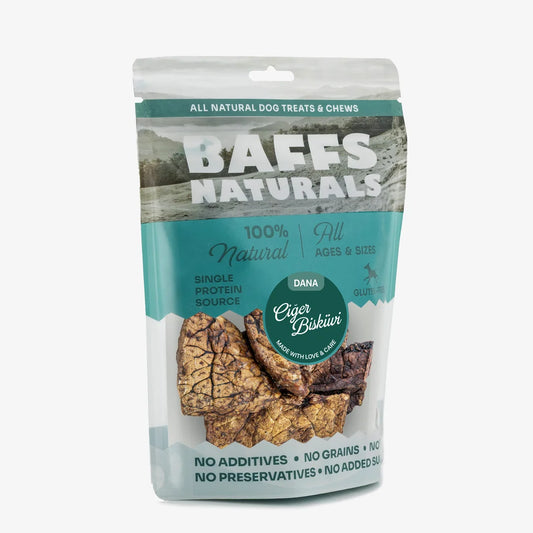 Dana Ciğer Bisküvi %100 Doğal Köpek Ödül Maması – 100 g