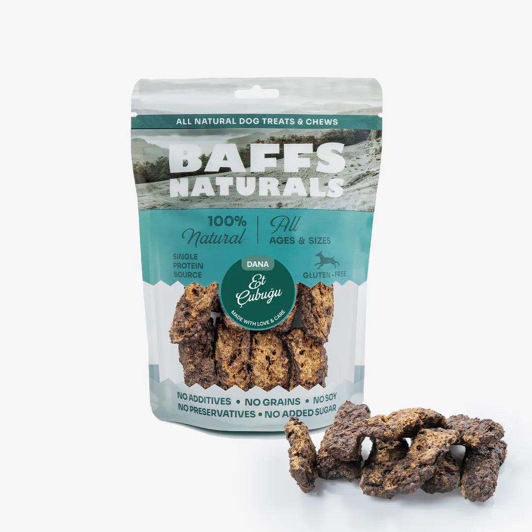 Dana Et Çubukları %100 Doğal Köpek Ödül & Çiğneme Maması – 100gr x 10 Adet 10+2 KAMPANYAYA