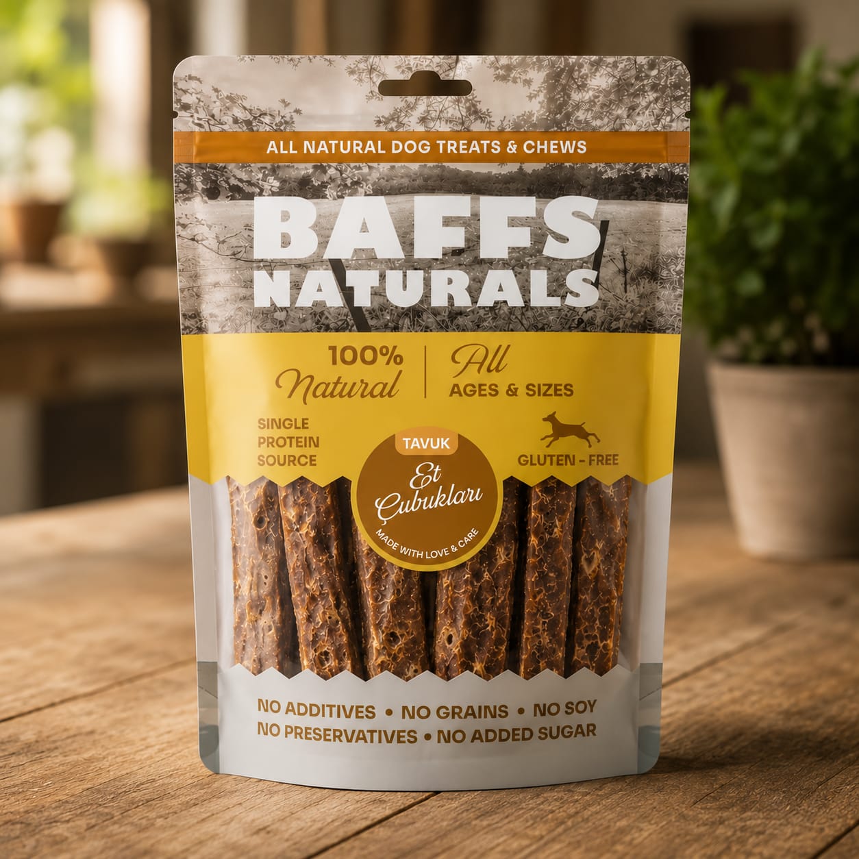 Baffs Naturals Tavuk Et Çubukları 100gr x 10 Adet 10+2 KAMPANYA