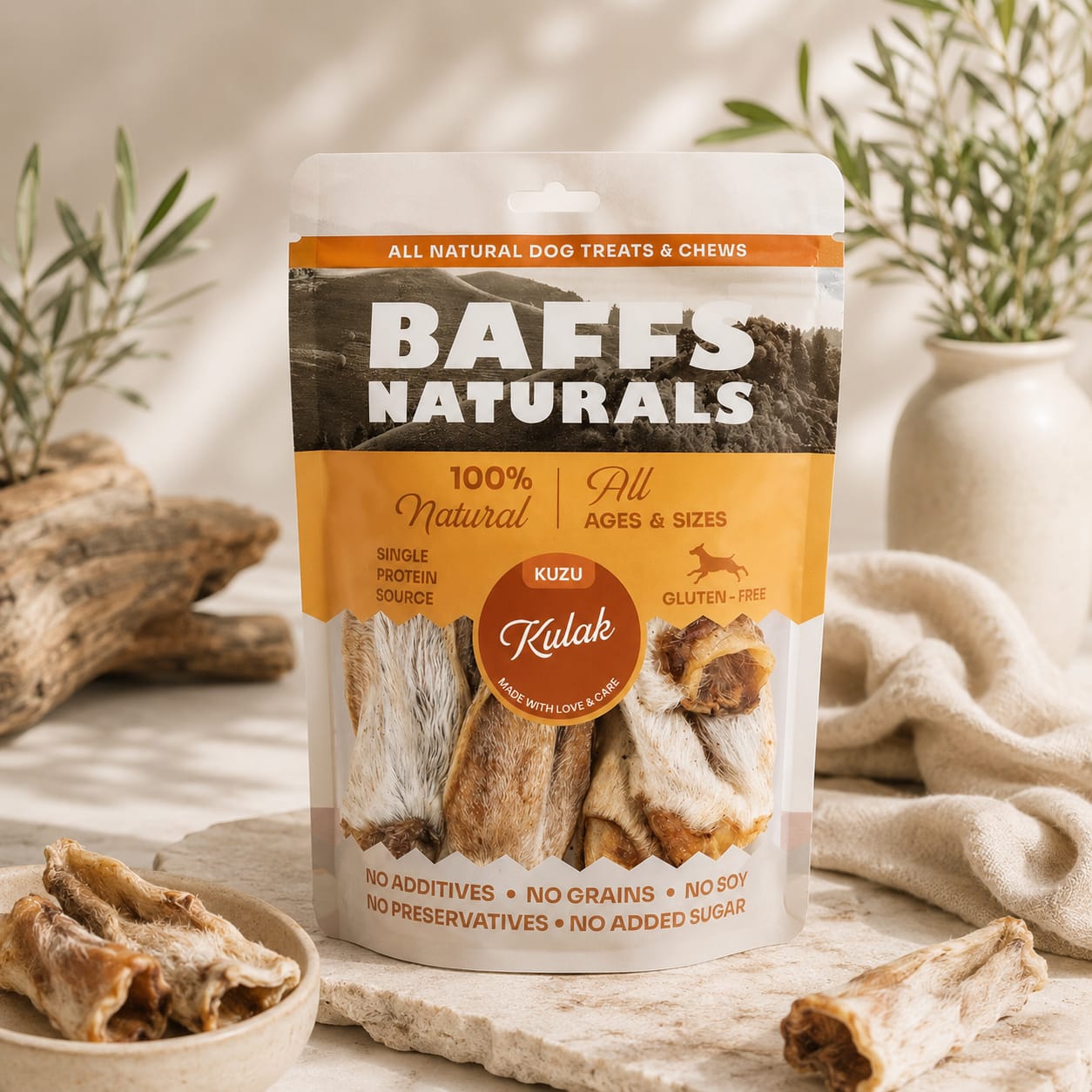 Baffs Naturals Kuzu Kulak Tüylü 100gr x 10 Adet 10+2 KAMPANYA