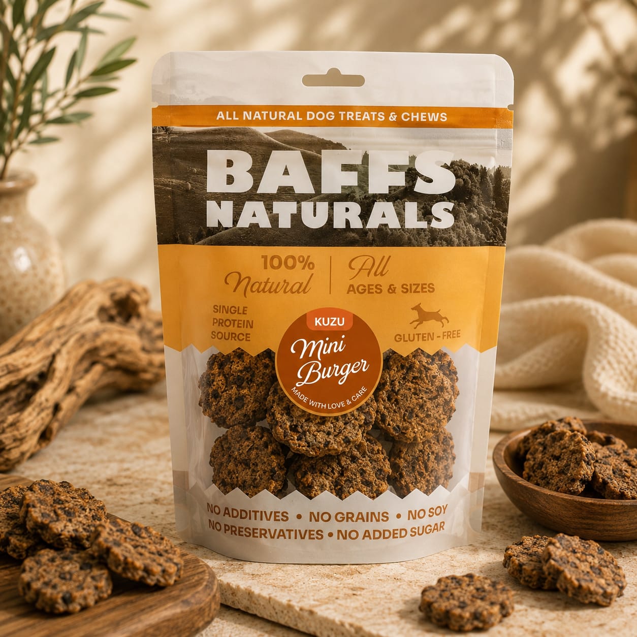 Baffs Naturals Kuzu Mini Burger 100gr x 10 Adet 10+2 KAMPANYA
