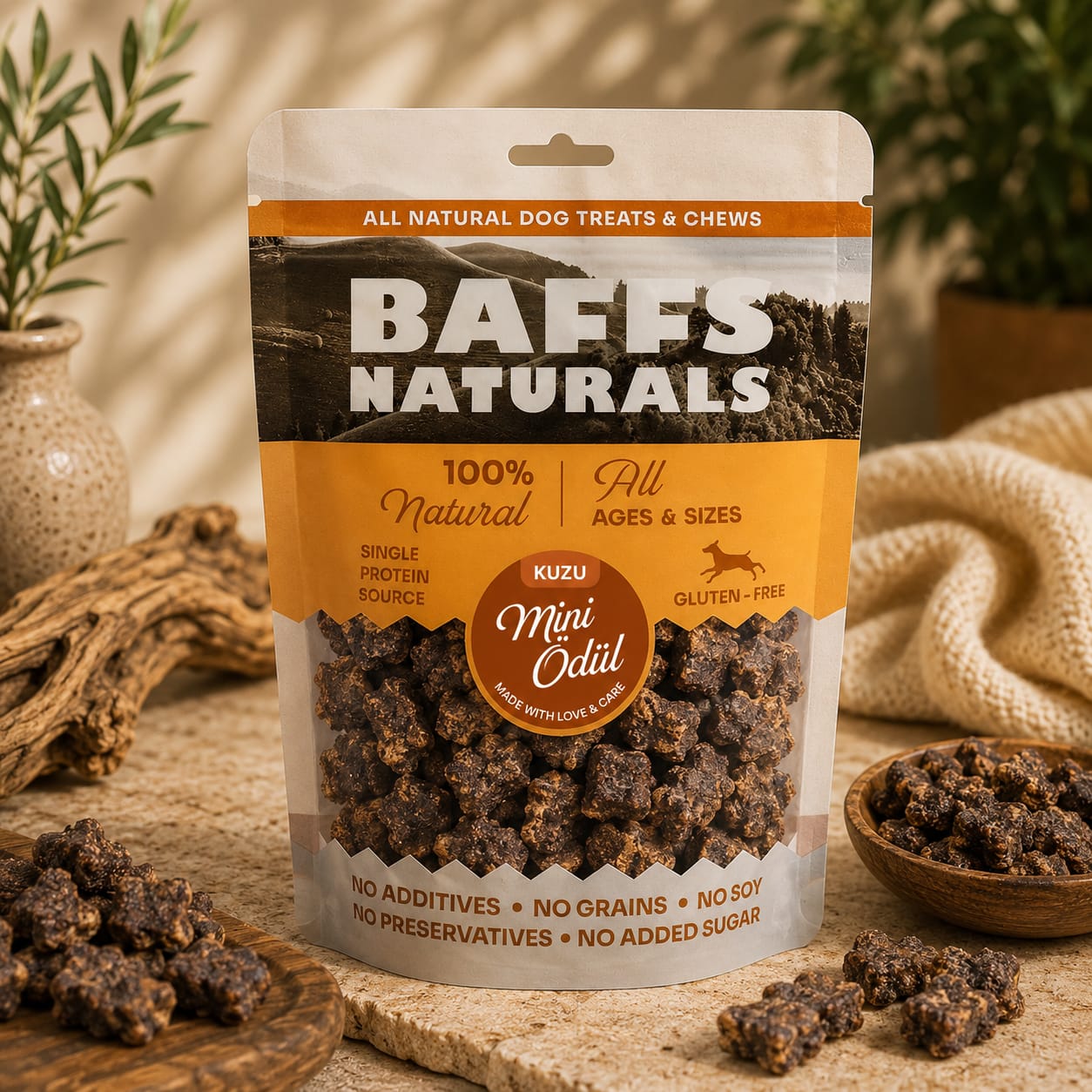 Baffs Naturals Kuzu Mini Ödül 100gr x 10 Adet 10+2 KAMPANYA
