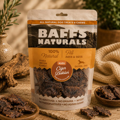 Baffs Naturals Kuzu Ciğer Bisküvi 100gr x 10 Adet 10+2 KAMPANYA