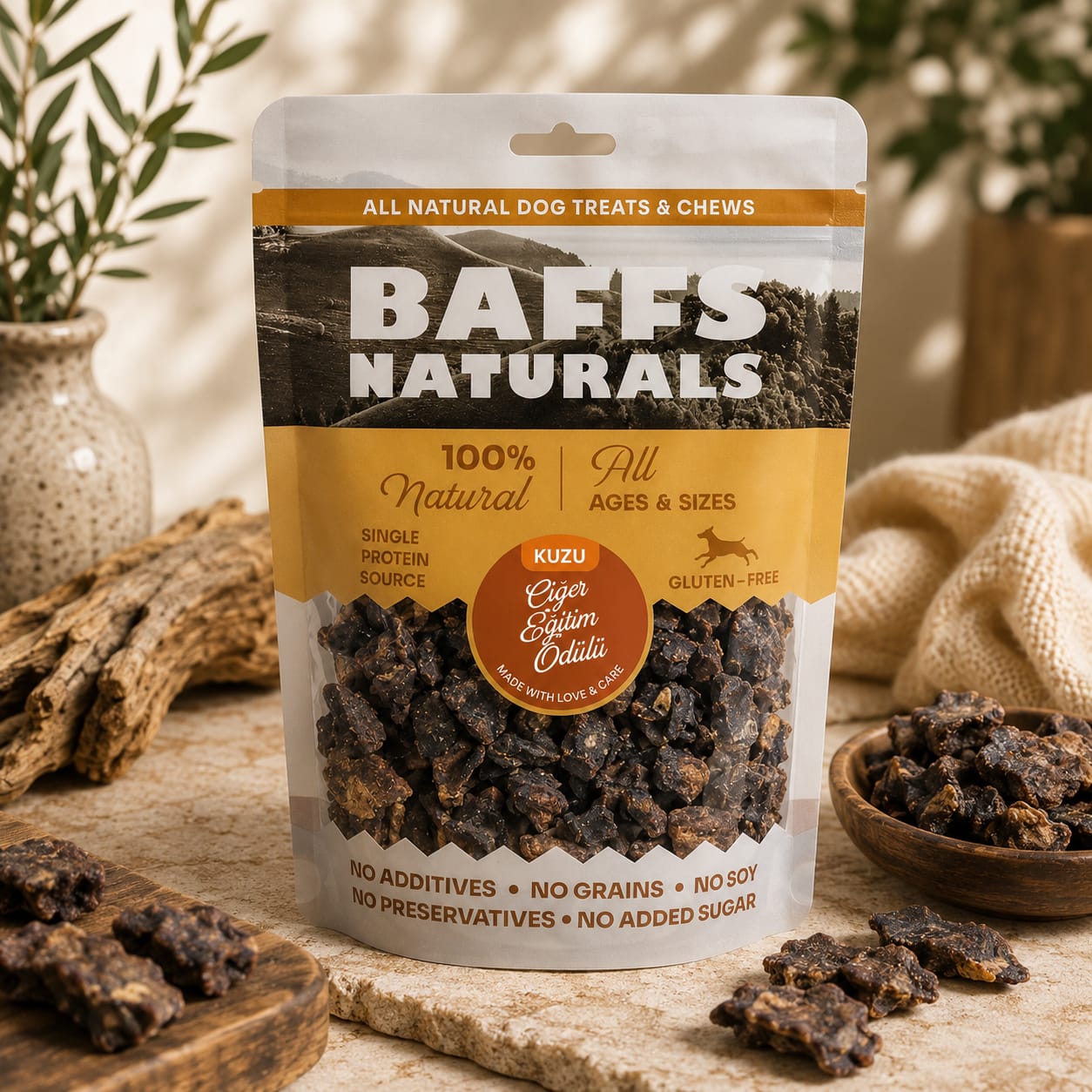 Baffs Naturals Kuzu Ciğer Eğitim Ödülü 100gr x 10 Adet 10+2 KAMPANYA