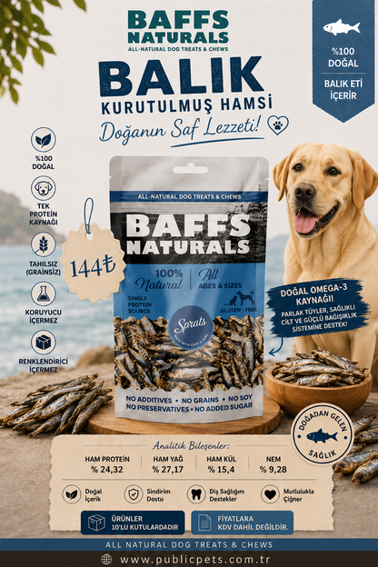 Baffs Naturals Balık – Kurutulmuş Hamsi 100gr x 10 Adet 10+2 KAMPANYA