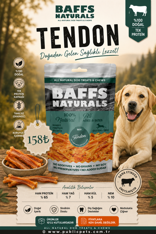 Dana Tendon %100 Doğal Köpek Çiğneme Ürünü – 100gr x 10 Adet